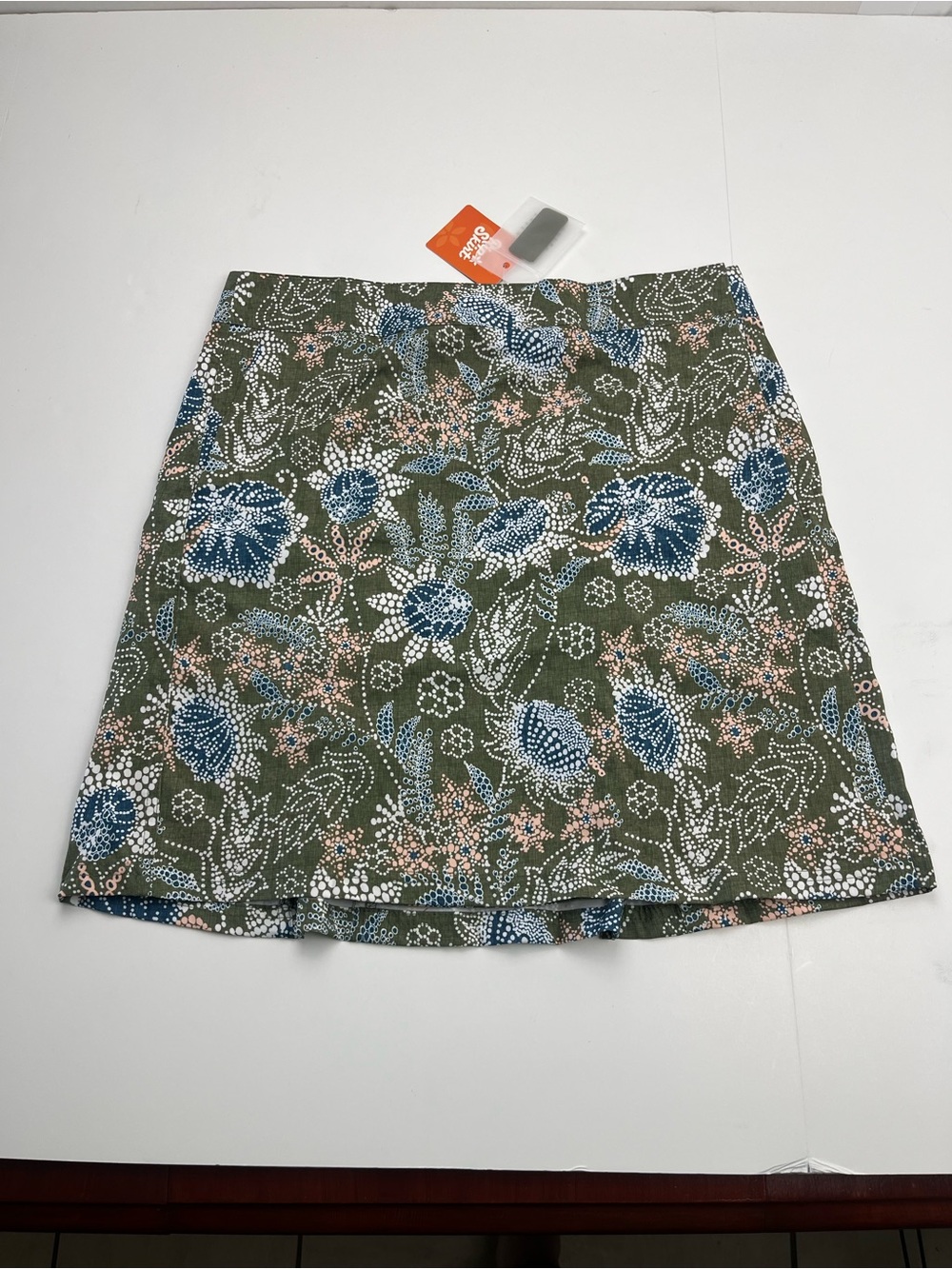 RipSkirt Hawaii Green Blue Floral Paisley Womens Medium Skirt Pockets Summer NEW